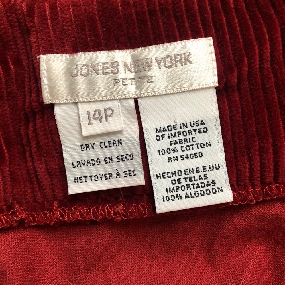 Jones New York Dark Red Corduroy Pencil Skirt 14P - Picture 6 of 6